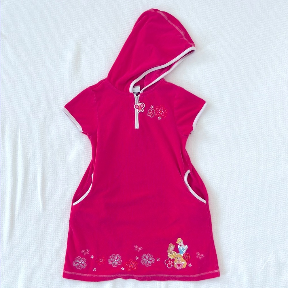 Disney Princess Pink Hooded Cover Up Girls Medium
